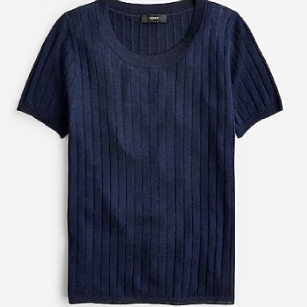 NWT - J.Crew silk/cash blend short sleeve cropped t-shirt